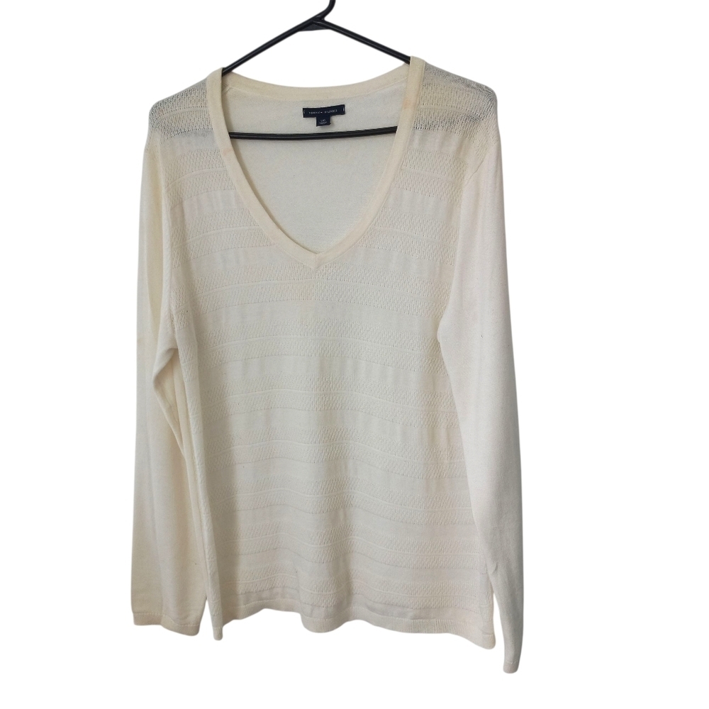 Tommy Hilfiger Women's Cream Sweater Size L US